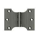 Deltana [DSPA3040U15A] Solid Brass Door Parliament Hinge - Antique Nickel Finish - Pair - 3&quot; H x 4&quot; W