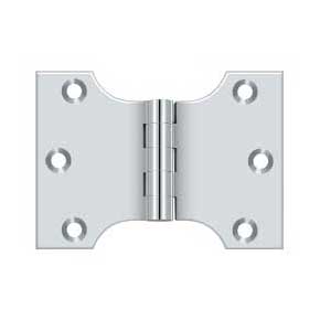 Deltana [DSPA3040U26] Solid Brass Door Parliament Hinge - Polished Chrome Finish - Pair - 3" H x 4" W