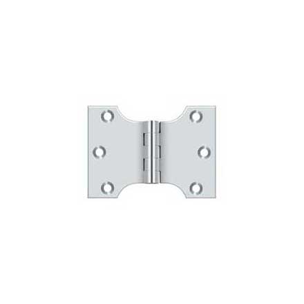 Deltana [DSPA3040U26] Solid Brass Door Parliament Hinge - Polished Chrome Finish - Pair - 3&quot; H x 4&quot; W