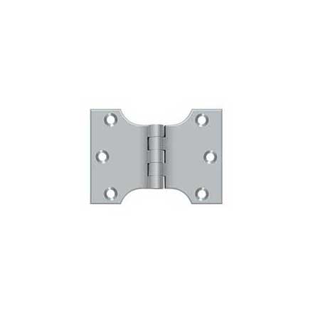 Deltana [DSPA3040U26D] Solid Brass Door Parliament Hinge - Brushed Chrome Finish - Pair - 3&quot; H x 4&quot; W