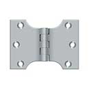 Deltana [DSPA3040U26D] Solid Brass Door Parliament Hinge - Brushed Chrome Finish - Pair - 3&quot; H x 4&quot; W
