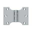 Deltana [DSPA3040U26D] Solid Brass Door Parliament Hinge - Brushed Chrome Finish - Pair - 3&quot; H x 4&quot; W