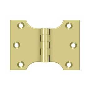Deltana [DSPA3040U3] Solid Brass Door Parliament Hinge - Polished Brass Finish - Pair - 3" H x 4" W