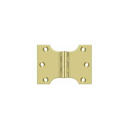 Deltana [DSPA3040U3] Solid Brass Door Parliament Hinge - Polished Brass Finish - Pair - 3&quot; H x 4&quot; W