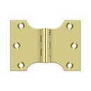 Deltana [DSPA3040U3] Solid Brass Door Parliament Hinge - Polished Brass Finish - Pair - 3&quot; H x 4&quot; W