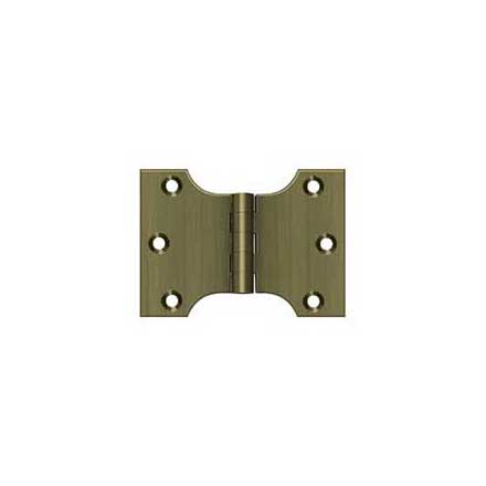 Deltana [DSPA3040U5] Solid Brass Door Parliament Hinge - Antique Brass Finish - Pair - 3&quot; H x 4&quot; W