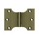 Deltana [DSPA3040U5] Solid Brass Door Parliament Hinge - Antique Brass Finish - Pair - 3" H x 4" W