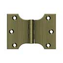 Deltana [DSPA3040U5] Solid Brass Door Parliament Hinge - Antique Brass Finish - Pair - 3&quot; H x 4&quot; W