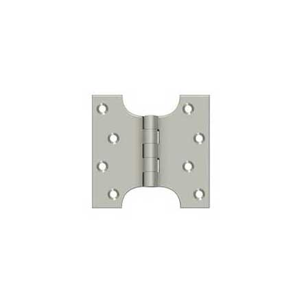 Deltana [DSPA4040U15] Solid Brass Door Parliament Hinge - Brushed Nickel Finish - Pair - 4&quot; H x 4&quot; W