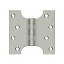 Deltana [DSPA4040U15] Solid Brass Door Parliament Hinge - Brushed Nickel Finish - Pair - 4&quot; H x 4&quot; W