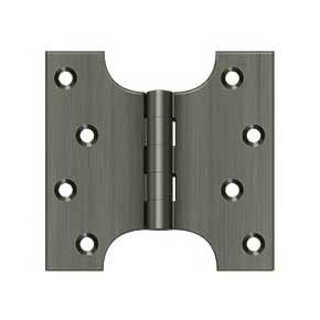 Deltana [DSPA4040U15A] Solid Brass Door Parliament Hinge - Antique Nickel Finish - Pair - 4" H x 4" W