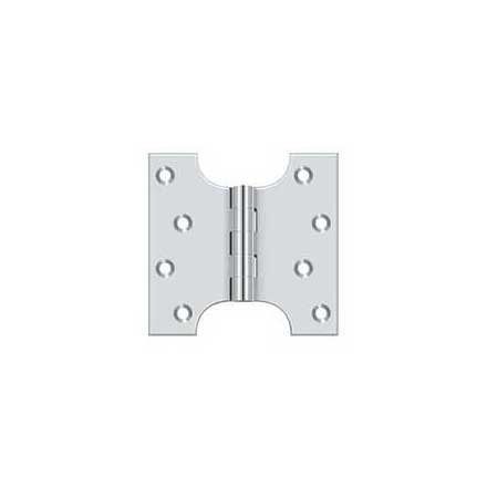 Deltana [DSPA4040U26] Solid Brass Door Parliament Hinge - Polished Chrome Finish - Pair - 4&quot; H x 4&quot; W