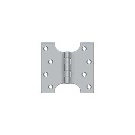 Deltana [DSPA4040U26D] Solid Brass Door Parliament Hinge - Brushed Chrome Finish - Pair - 4&quot; H x 4&quot; W