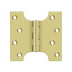Deltana [DSPA4040U3] Solid Brass Door Parliament Hinge - Polished Brass Finish - Pair - 4" H x 4" W