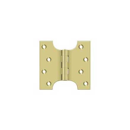 Deltana [DSPA4040U3] Solid Brass Door Parliament Hinge - Polished Brass Finish - Pair - 4&quot; H x 4&quot; W