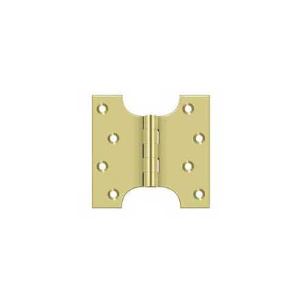 Deltana [DSPA4040U3] Solid Brass Door Parliament Hinge - Polished Brass Finish - Pair - 4&quot; H x 4&quot; W