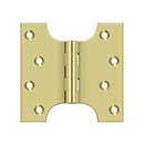 Deltana [DSPA4040U3] Solid Brass Door Parliament Hinge - Polished Brass Finish - Pair - 4&quot; H x 4&quot; W