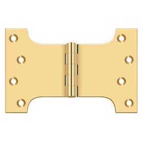 Deltana [DSPA4060CR003] Solid Brass Door Parliament Hinge - Polished Brass (PVD) Finish - Pair - 4" H x 6" W