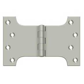 Deltana [DSPA4060U15] Solid Brass Door Parliament Hinge - Brushed Nickel Finish - Pair - 4" H x 6" W