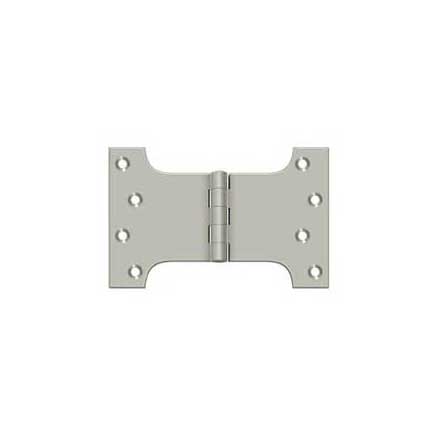 Deltana [DSPA4060U15] Solid Brass Door Parliament Hinge - Brushed Nickel Finish - Pair - 4&quot; H x 6&quot; W