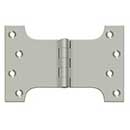 Deltana [DSPA4060U15] Solid Brass Door Parliament Hinge - Brushed Nickel Finish - Pair - 4" H x 6" W