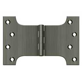 Deltana [DSPA4060U15A] Solid Brass Door Parliament Hinge - Antique Nickel Finish - Pair - 4" H x 6" W