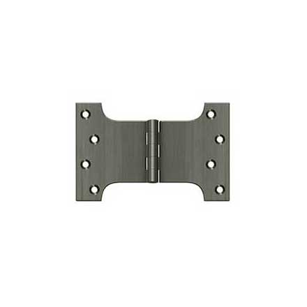 Deltana [DSPA4060U15A] Solid Brass Door Parliament Hinge - Antique Nickel Finish - Pair - 4&quot; H x 6&quot; W