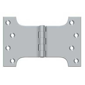 Deltana [DSPA4060U26D] Solid Brass Door Parliament Hinge - Brushed Chrome Finish - Pair - 4" H x 6" W