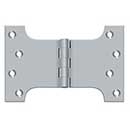 Deltana [DSPA4060U26D] Solid Brass Door Parliament Hinge - Brushed Chrome Finish - Pair - 4" H x 6" W