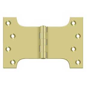 Deltana [DSPA4060U3] Solid Brass Door Parliament Hinge - Polished Brass Finish - Pair - 4" H x 6" W