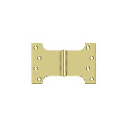 Deltana [DSPA4060U3] Solid Brass Door Parliament Hinge - Polished Brass Finish - Pair - 4&quot; H x 6&quot; W