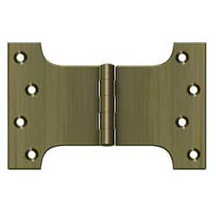 Deltana [DSPA4060U5] Solid Brass Door Parliament Hinge - Antique Brass Finish - Pair - 4&quot; H x 6&quot; W