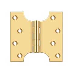 Deltana [DSPA4040CR003] Solid Brass Door Parliament Hinge - Polished Brass (PVD) Finish - Pair - 4&quot; H x 4&quot; W