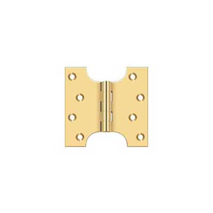 Deltana [DSPA4040CR003] Solid Brass Door Parliament Hinge - Polished Brass (PVD) Finish - Pair - 4&quot; H x 4&quot; W