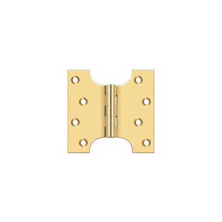 Deltana [DSPA4040CR003] Solid Brass Door Parliament Hinge - Polished Brass (PVD) Finish - Pair - 4&quot; H x 4&quot; W