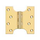 Deltana [DSPA4040CR003] Solid Brass Door Parliament Hinge - Polished Brass (PVD) Finish - Pair - 4" H x 4" W