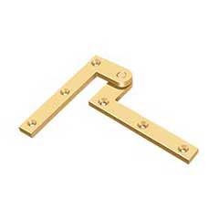 Deltana [PH40CR003] Solid Brass Door Pivot Hinge - Polished Brass (PVD) Finish - Pair - 4 3/8&quot; L