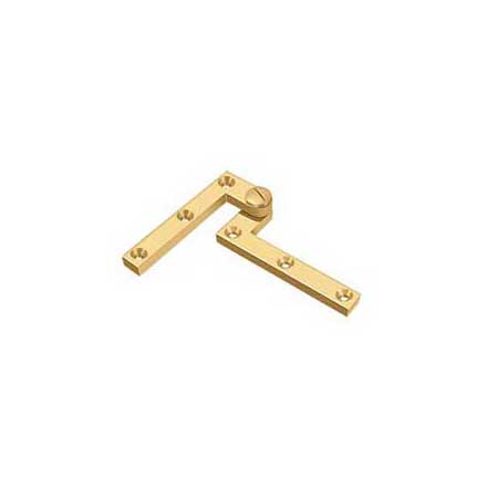 Deltana [PH60CR003] Solid Brass Door Pivot Hinge - Heavy Duty - Polished Brass (PVD) Finish - Pair - 4 3/8" L