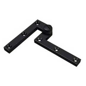 Deltana [PH60U19] Solid Brass Door Pivot Hinge - Heavy Duty - Paint Black Finish - Pair - 4 3/8" L
