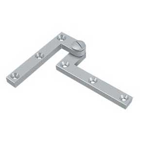 Deltana [PH60U26D] Solid Brass Door Pivot Hinge - Heavy Duty - Brushed Chrome Finish - Pair - 4 3/8" L