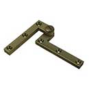 Deltana [PH60U5] Solid Brass Door Pivot Hinge - Heavy Duty - Antique Brass Finish - Pair - 4 3/8" L