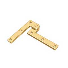 Deltana [PH35CR003] Solid Brass Door Pivot Hinge - Polished Brass (PVD) Finish - Pair - 3 7/8&quot; L
