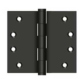 Deltana [DSB4045U10B] Solid Brass Door Butt Hinge - Wide Throw - Button Tip - Square Corner - Oil Rubbed Bronze Finish - Pair - 4" H x 4 1/2" W