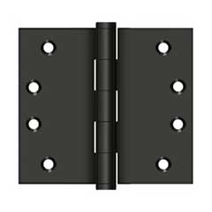 Deltana [DSB4045U10B] Solid Brass Door Butt Hinge - Wide Throw - Button Tip - Square Corner - Oil Rubbed Bronze Finish - Pair - 4&quot; H x 4 1/2&quot; W