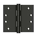 Deltana [DSB4045U10B] Solid Brass Door Butt Hinge - Wide Throw - Button Tip - Square Corner - Oil Rubbed Bronze Finish - Pair - 4&quot; H x 4 1/2&quot; W