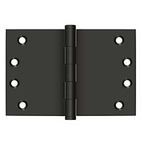 Deltana [DSB406010B] Solid Brass Door Butt Hinge - Wide Throw - Button Tip - Square Corner - Oil Rubbed Bronze Finish - Pair - 4" H x 6" W