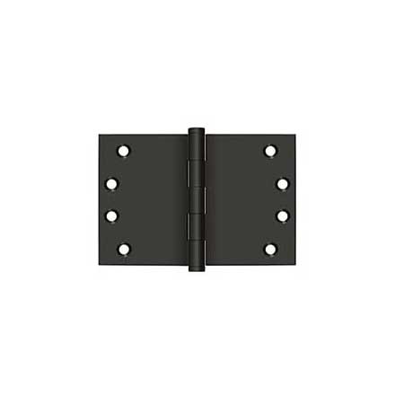 Deltana [DSB406010B] Solid Brass Door Butt Hinge - Wide Throw - Button Tip - Square Corner - Oil Rubbed Bronze Finish - Pair - 4&quot; H x 6&quot; W