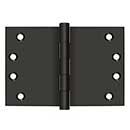 Deltana [DSB406010B] Solid Brass Door Butt Hinge - Wide Throw - Button Tip - Square Corner - Oil Rubbed Bronze Finish - Pair - 4" H x 6" W
