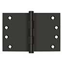 Deltana [DSB406010B] Solid Brass Door Butt Hinge - Wide Throw - Button Tip - Square Corner - Oil Rubbed Bronze Finish - Pair - 4&quot; H x 6&quot; W