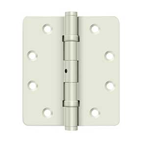 Deltana [DSB4540NBW] Solid Brass Door Butt Hinge - Wide Throw - Square Corner - Ball Bearing - Non-Removable Pin - White Finish - Pair - 4 1/2" H x 4" W